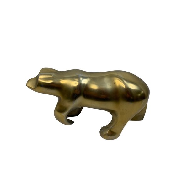 VTG Brass Bear Figurine Sculpture 10" x 6" Artisan Decor Collectible Art GIFT - Picture 3 of 13